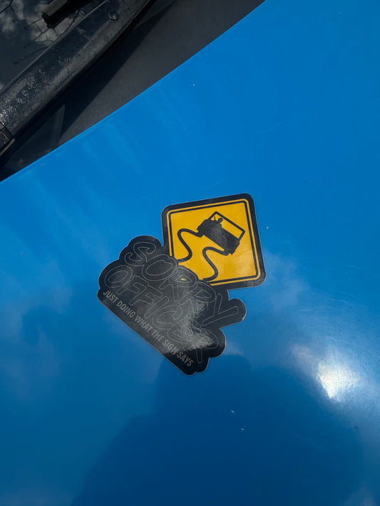 sorry officer just doing what the sign says small sticker