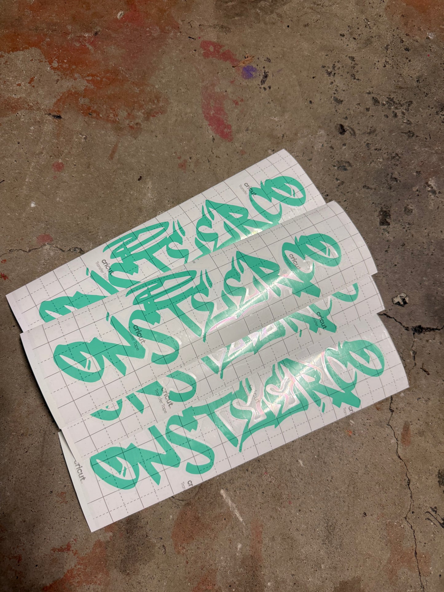 Teal ONSTEER Graf sticker