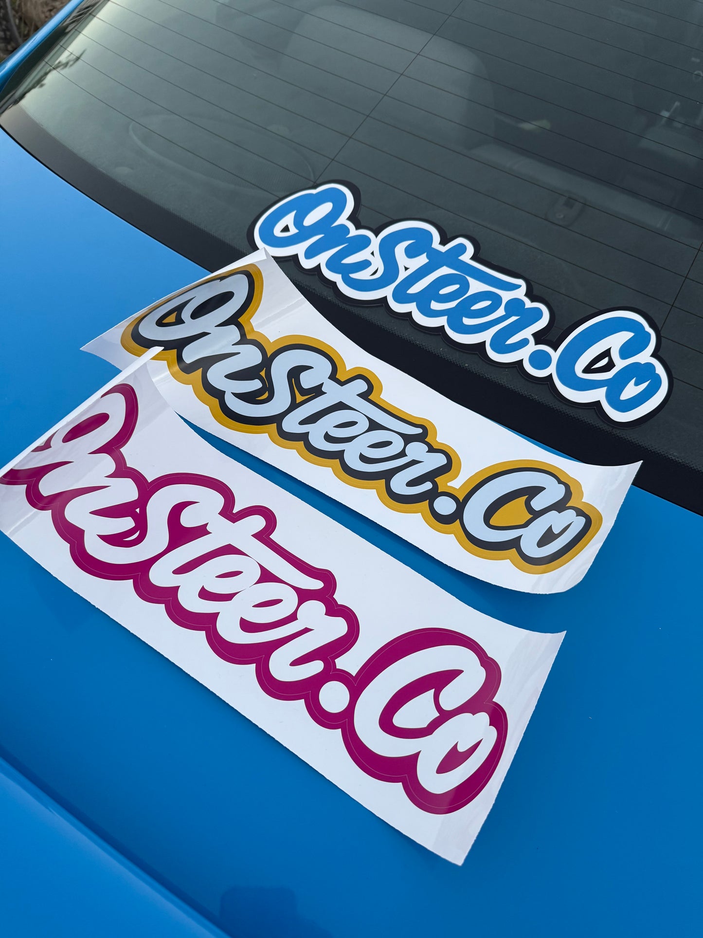 ONSTEER large window sticker
